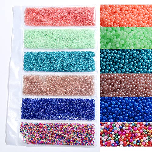 3D Nail Art Caviar Beads Micro Pixie Rhinestones Nail Art Decoration Mini Acrylic Beads Nails Accessories 6 Colors - color: 6 Grids Mixed Green Blue Caviar