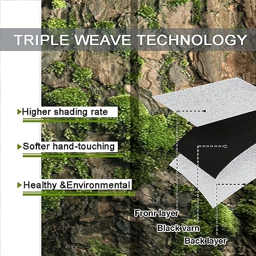 Brown Tree Bark Retro Curtains Natural Plant Green Moss Rustic Country Old Trunk Wood Art Print Rod Pocket Blackout Window Treatment for Bedroom Kitchen Living Room Home Decor Window Drapes 42x45in