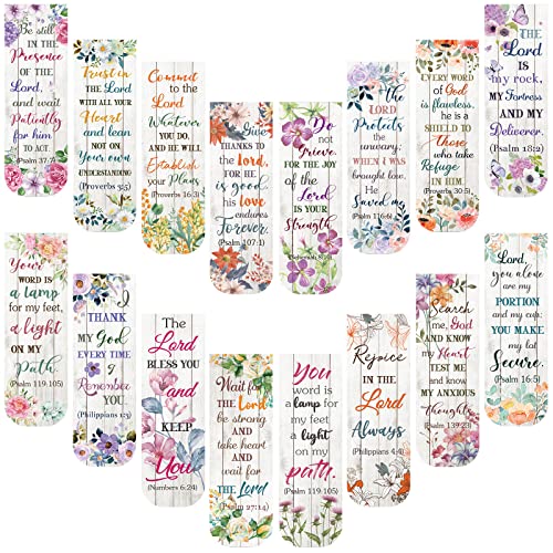 Zonon 48 Pcs Bible Verse Magnetic Christian Bookmarks Clips Floral Style - style: Floral Style