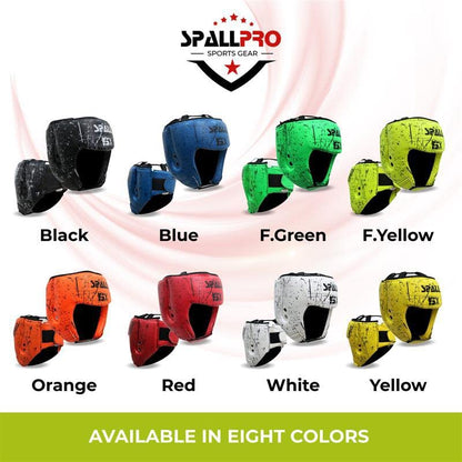 Spall Pro Boxing Headgear, Sparring Helmet for Fighting Sports Karate Boxing Martial Arts MMA and Taekwondo - color: F.Yellow