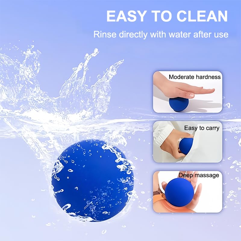 1PCS Massage Lacrosse Balls, Deep Tissue Rolling Ball for Shoulders Neck Back Foot Body, Yoga Ball, Massage Tools Essentials, Blue