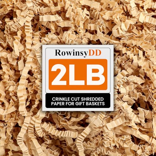RowinsyDD 2LB Kraft Crinkle Paper Filler, Shredded Paper for Gift Baskets - color: Kraft, size: 2LB