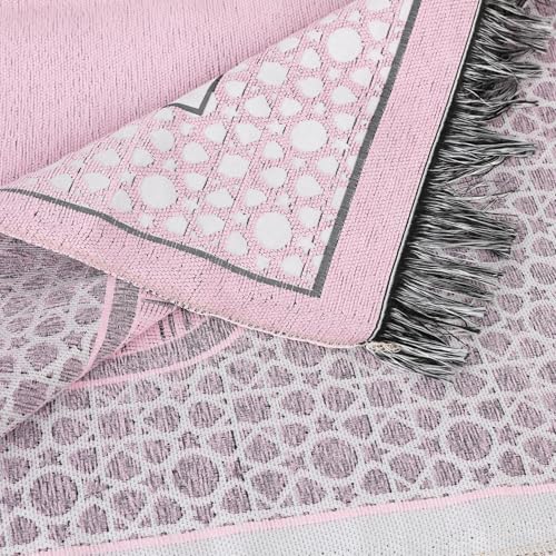Islamic Prayer Rug Elegant Masjid Pattern Thin Mat Muslim Portable Blanket Ramadan Eid Gift Rug Turkish Prayer Carpet - Pink 1pc - color: 1pc Pinkc