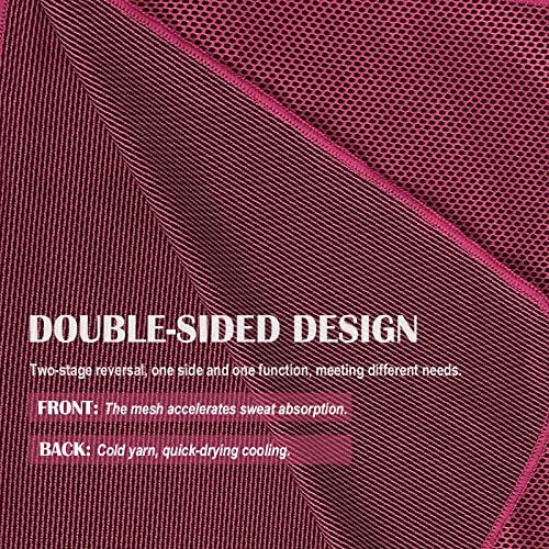 Pack of 20 Cooling Towel 40x12'' Ice Towel for Neck and Face Microfiber Chilly with Bag Breathable Yoga Gym Stay Cool Towels Sweat Rag for Workout Running Camping Pilates Beach, Rose - color: Rose Red
