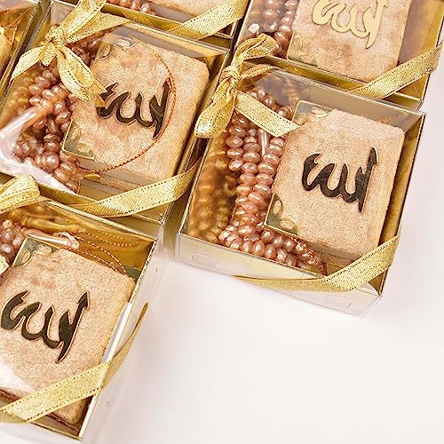 BABY SHOWER CHOCOLATE Set of 10 Islam Quran Tasbeeh Islamic Set | Holy Quran Prayer Beads Gift Box Favor (Cappucino) - color: Cappucino