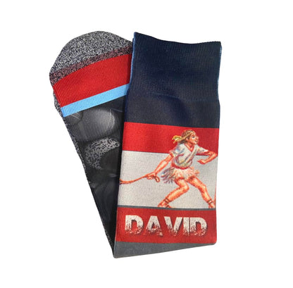 Men's – Christian Crew Socks for Men with Scripture | Moisture-Wicking | Easter Gift Idea - color: David & Goliath
