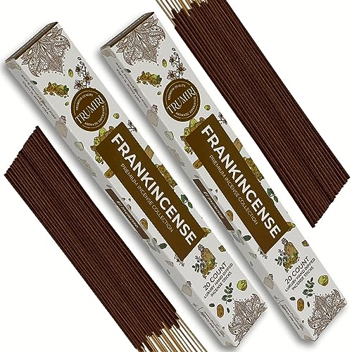TRUMIRI Trumiri Incense Sticks - Total 40 Frankincense Scented Insence-Sticks - Dual Pack of 20 Insenses - Insents - Incents - Inscense - Incence - Incienso - All Natural Incense Sticks - color: Frankincense, size: Pack of 2 (40 Sticks)