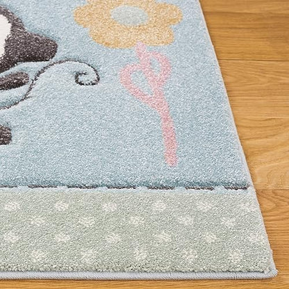 SAFAVIEH Carousel Kids 100 Collection Runner Rug - 8' Runner, Blue, Transitional Design, Stain Resistant, Ideal for High Traffic Areas in Hallway, Bathroom & Kitchen (CRK120K-28) - color: Blue, size: 2' x 8' (Runner)