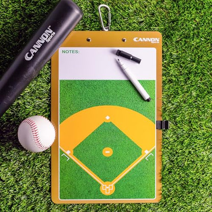Cannon Sports Dry Erase Coaches Board with Marker - Double-Sided Dry Erase Coaching Board for Baseball, Basketball, Football, Soccer, and Hockey - Perfect for Practices and Games (Baseball) - style: Baseball