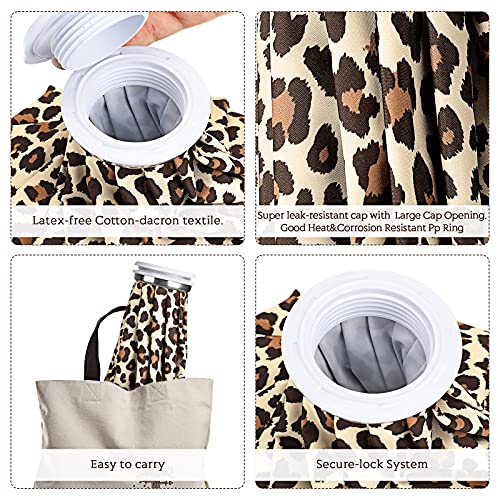 3 Pieces Ice Bags for Injuries Reusable Hot and Cold Pain Relief Ice Bag 6/9/10 inches for Sports Knee Head Leg Injury(Animal Print)
