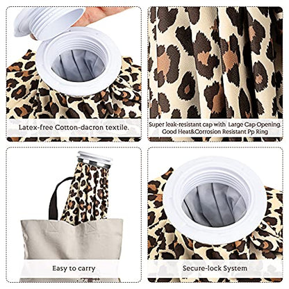 3 Pieces Ice Bags for Injuries Reusable Hot and Cold Pain Relief Ice Bag 6/9/10 inches for Sports Knee Head Leg Injury(Animal Print)