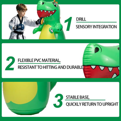 Inflatable Dino Punching Bag for Kids- Durable Bop Bag Toy for Kid with Instant Bounce Back, Dinosaur Toys for Kids 3-5, 5-7, Great for Boys and Girls (47” Tall)