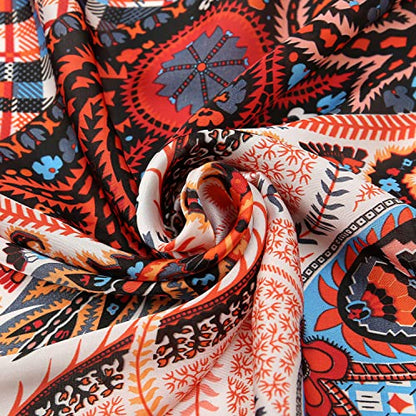 RIIQIICHY Women Head Hair Scarf Like Satin Silk Scarf Sleeping Hair Wrapping Night 27.5" - color: Black/Light Blue/Orange/White/Red