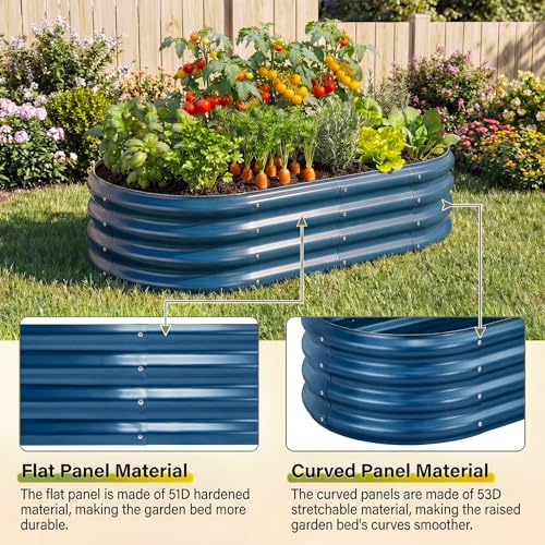 Land Guard 2 Pcs 6ft Metal Raised Garden Bed, 6 x 3 x 1 Galvanized Planter Raised Beds for Vegetables, Blue - color: 5-blue, size: 6×3×1ft(2pcs）