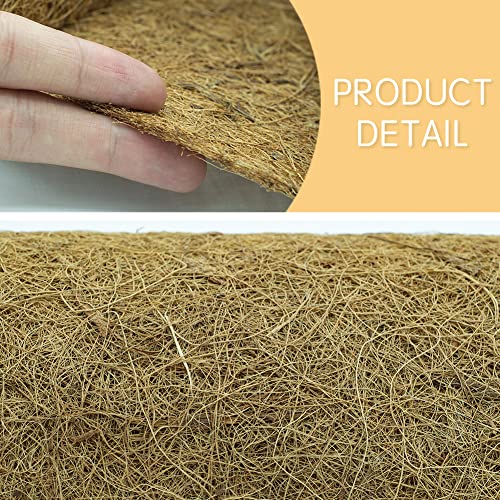 Coco Coir Liner, Yarrdfir 16x80 inch Natural Coconut Liners for planters Flower Basket, Natural Coconut Fiber mat, Garden Decoration, Animal pet pad, Reptile Carpet - size: 16x80
