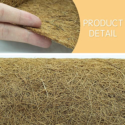 Coco Coir Liner, Yarrdfir 16x80 inch Natural Coconut Liners for planters Flower Basket, Natural Coconut Fiber mat, Garden Decoration, Animal pet pad, Reptile Carpet - size: 16x80