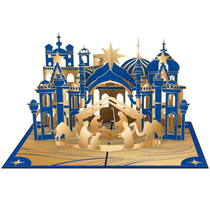 PopLife Nativity Scene 3D Pop Up Card - Handmade Card, Religious Holiday Gift, Blank Christmas - color: Nativity Scene