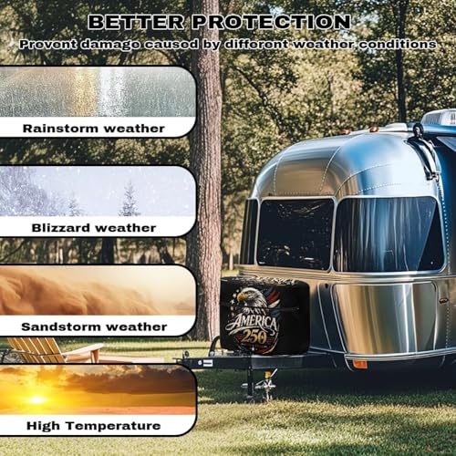 Howilath 250 Anniversary Propane Tank Covers 30Lb American Eagle Travel Trailer Dust Cover RV Accessories Camper Gas Cylinder Cover - color: 250 Anniversary American Eagle, size: Medium(Double 30LB)