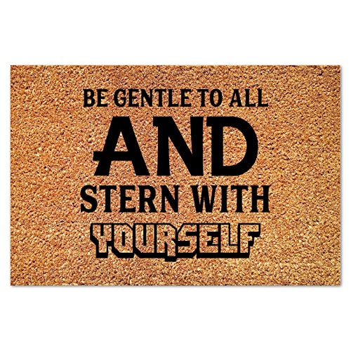 Be Gentle to All and Stern with Yourself. Doormats Funny Lettering Saying Doormat 24x36in Durable Coir Non Slip Doormat Decorative for Indoor Outdoor Porch Home Entryway New Home Gift - color: Style-9, size: 24x36in