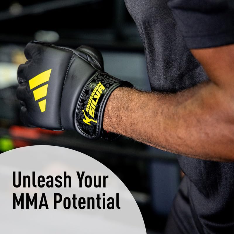 Adidas x Anderson Silva Everyday Use Training and Grappling Gloves - MMA Fight Style, PU Outer Shell, Tested and Designed by the Legend - size: X-Large