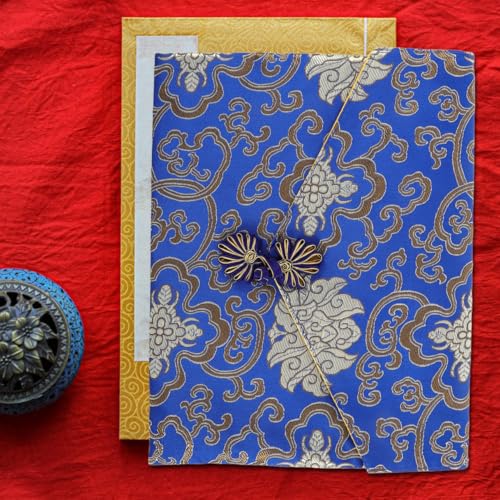 HOUDERCO Rectangular Book Bag Brocade Jewelry Storage Bible Pouch Quran Organizer Vintage Style