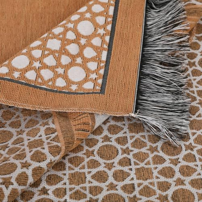 Islamic Prayer Rug Elegant Masjid Pattern Thin Mat Muslim Portable Blanket Ramadan Eid Gift Rug Turkish Prayer Carpet - Khaki 1pc - color: 1pc Khakic