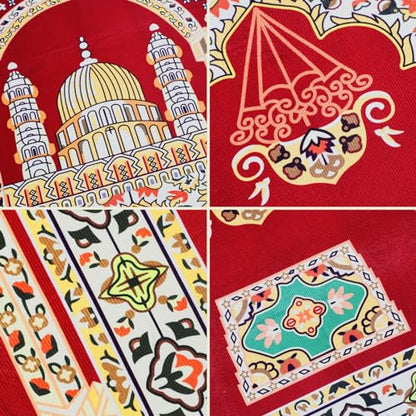 Velvet Prayer Rug Muslim Mat Islamic Carpet Prayer Mat | Janamaz | Sajadah | Muslim Prayer Mat Christian 4ʹx2ʹ7, Brown - color: Brown