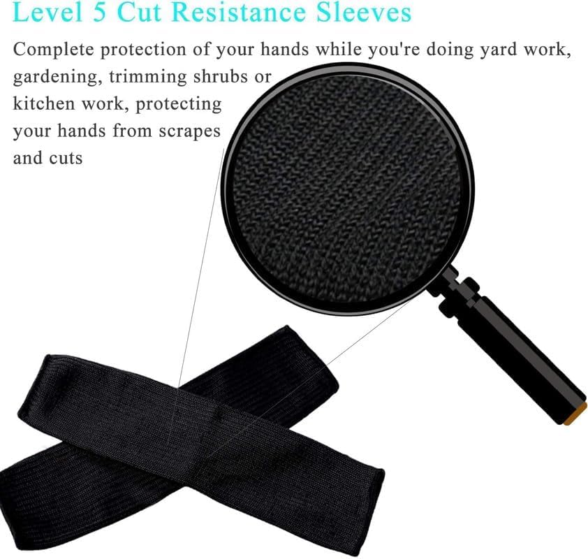 Protective Arm Sleeves, Cut Heat Resistant Arm Protectors Anti Abrasion Safety Armband for Garden Kitchen Work 1 Pair - color: Black (5 Pairs)