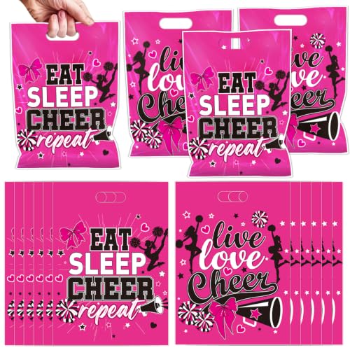 Falueqg Cheer Goodie Candy Treat Bags Cheerleading Party Supplies for Team - color: Cheerleading