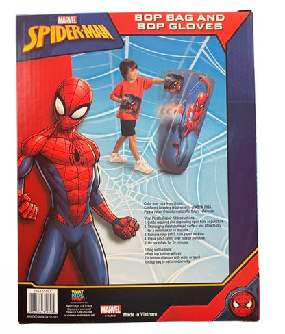 Spiderman Spider-Man Inflatable Bop Bag & Bop Gloves Set Kids Punching Bag with Gloves, Freestanding Superhero Blow Up Bouncing Boxing Bag for Exercise, Durable Heavy Duty Indoor and Outdoor - 34.5"