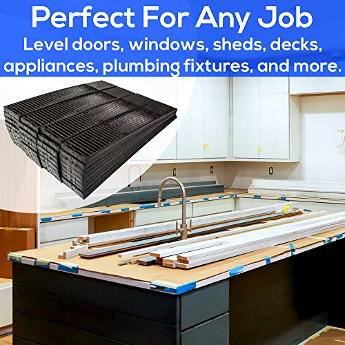 Pro-Grade Composite Shims for Heavy Duty Leveling. 24 pk 7.75 Inch, Never Rot, Easy Snap, Level Wedges. Water, Weather Resistant for Toilets, Doors, Windows, Sheds. Support Appliances and Furniture