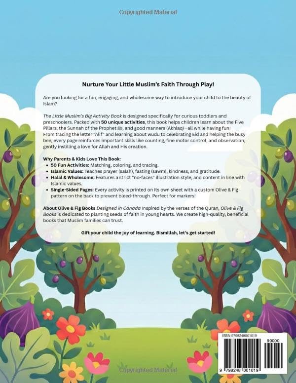 The Little Muslim’s Big Activity Book: 50 Fun Coloring, Tracing and Matching Pages for Muslim Toddlers & Preschoolers