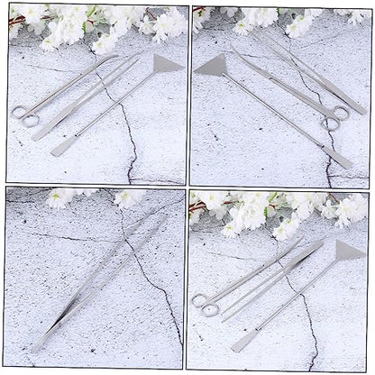 BESPORTBLE 1set Aquatic Plants Tool Kit Stainless Steel Aquascaping Tweezers Scissors Spatula Storage Bag Fish Tank Maintenance Tools for Aquarium Plants Decorations