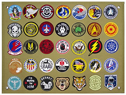 Tactical Patch Display Panel Holder Board for Military Army Combat Morale Uniform Hook and Loop Emblems, 18 Inches x 24 Inches (Small), No Patches Included - color: Brown, Small