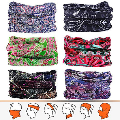 JOEYOUNG Headwear, Bandana, Neck Gaiter Head Wrap Headband Balaclava Magic Scarf - color: A-boho 2