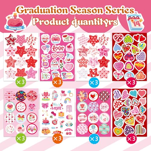 357 PCS Valentines Day Stickers, Love Heart Stickers for Kids - style: Valentines Day Stickers