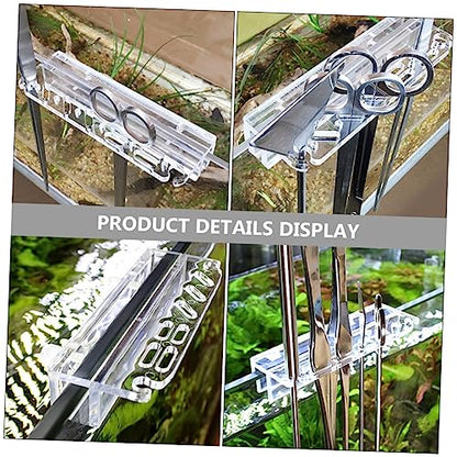 Acrylic Aquarium Tool Holder for Organizing Water Plant Maintenance Tools Wall-Mounted Rack for Tweezers Scissors and Cleaning Equipment Easy to Install Storage