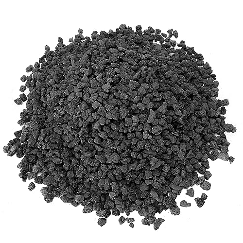 Skyflame 10LB Lava Rocks for Fire Pits, Fire Tables, Fireplaces | 1/10"-1/5" Natural Sizes, Black Earth, Garden Landscaping Decoration, Indoor and Outdoor Use - color: Black, size: 1/10"-1/5"