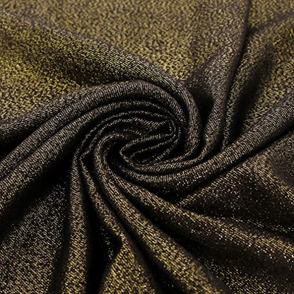 LMVERNA Women's Sparkling Metallic Soft Pashmina Shawls and Wraps Scarf in Solid Colors - color: Black-gold