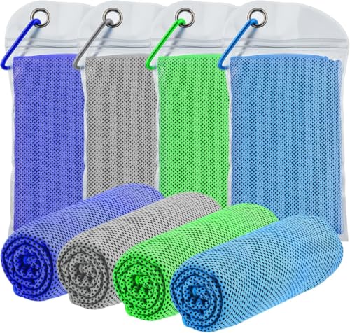 Cooling Towels Neck and Face,(40" x 12") Bulk Ice Towel,Soft Breathable Cooling Towels for Hot Weather,Athletes,Yoga,Gym,Workout,Sports,Camping,Microfiber Cold Towels - color: Dark Blue,gray,green,blue