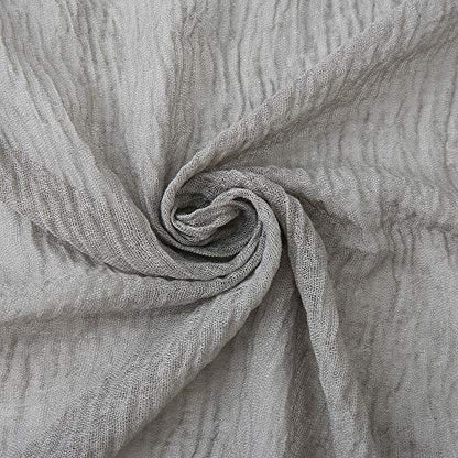 EVQ 여성용 부드러운 면 헴프 스카프 랩 롱 히잡 스카프 - color: 블랙+브라운+그레이