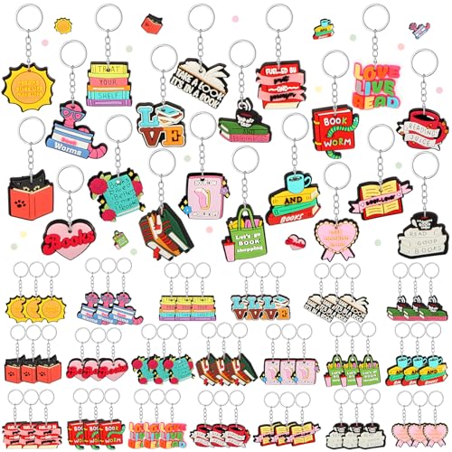 Kenning 60 Pcs Bookish Keychains Bulk 20 Style - style: Love to Read
