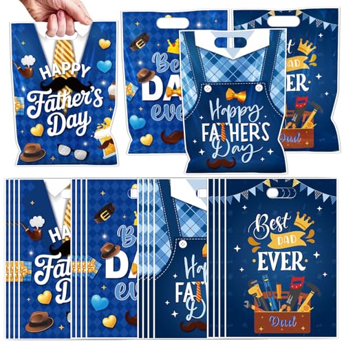 Falueqg Fathers Day Party Favor Bags - 100 Pcs Happy Father's Day Goodie Candy Gift Bags Best Dad Ever Party Favors for Dad Daddy Stepdad Father Papa Party Decorations - color: Fathers Day