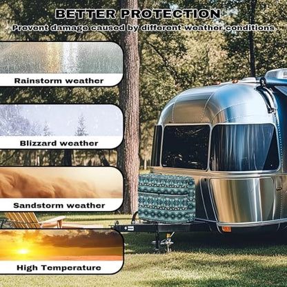 Blue Aztec Camper Propane Tank Cover Waterproof Propane Gas Tank Cover Fits 20LB Dual Propane Tanks All Weather Protection - color: Blue Aztec, size: S 20LB