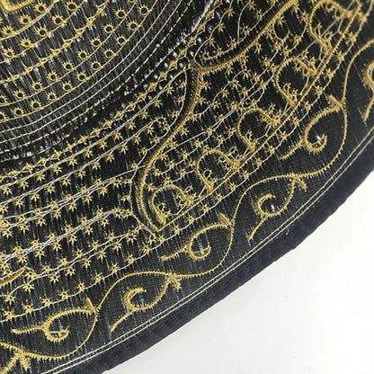 RUIXIA Men Boys Muslim Prayer Kufi Hat Skull Cap Embroidery Islam Kufi Headware takke Praying Beanie Hat Kofia Topi Hat - color: Gold/Black-adults