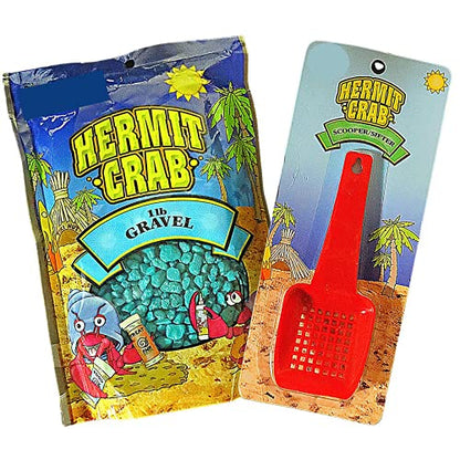Needzo Hermit Crab Gravel Substrate with Scooper, Neon Rocks for Terrarium and Aquarium Habitats, Colors May Vary