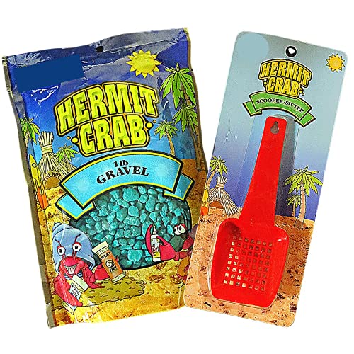 Needzo Hermit Crab Gravel Substrate with Scooper, Neon Rocks for Terrarium and Aquarium Habitats, Colors May Vary