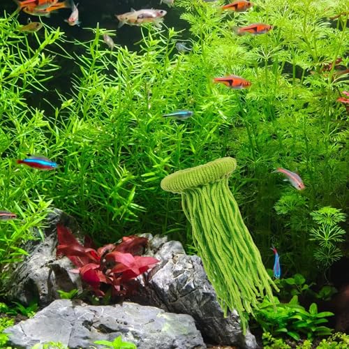 1 PCS Fish Spawning Mops, Fish Breeding Grass Mops, Floating Fish Spawn Breeding Mop for Fish Tank (Green)