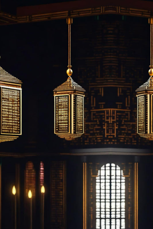 Islamic Notebook / Journal/ Diary/ Planner 120 Lined Pages 6x9inch ( Islamic Lanterns - FAWANIS 7 ): Gift for Muslims and Muslimas for Ramadan, Eid, Hadj and Umra