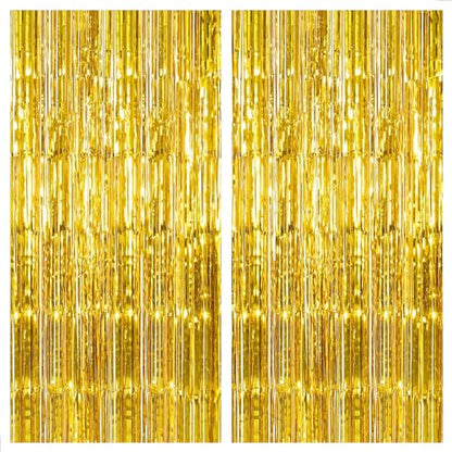 KatchOn, New Years Eve Plates and Napkins Set - Serve 25 Guest | Gold Fringe Curtain Backdrop, Happy New Year Banner | Gold Backdrop, New Years Plates and Napkins and Cups, Happy New Year Decorations